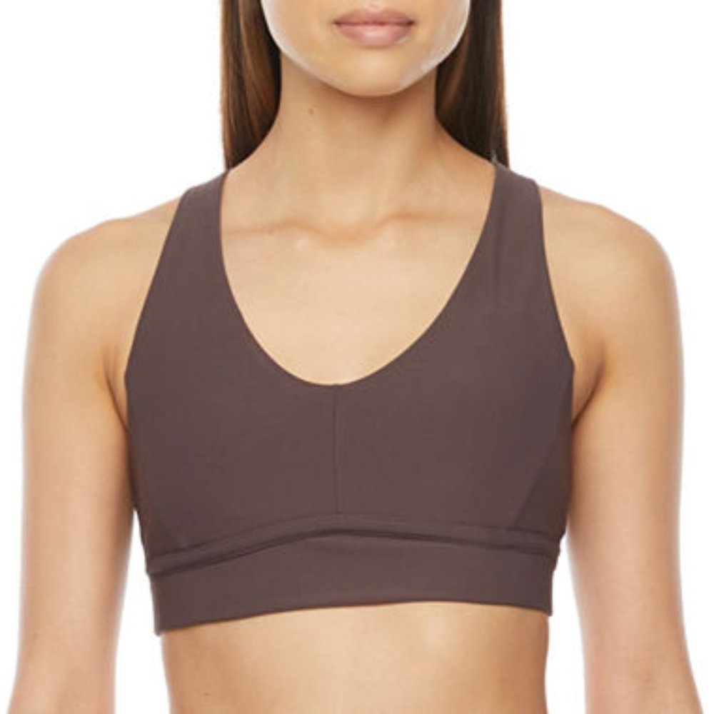Xersion Raisin Medium Support Racerback Sports Bra - Large